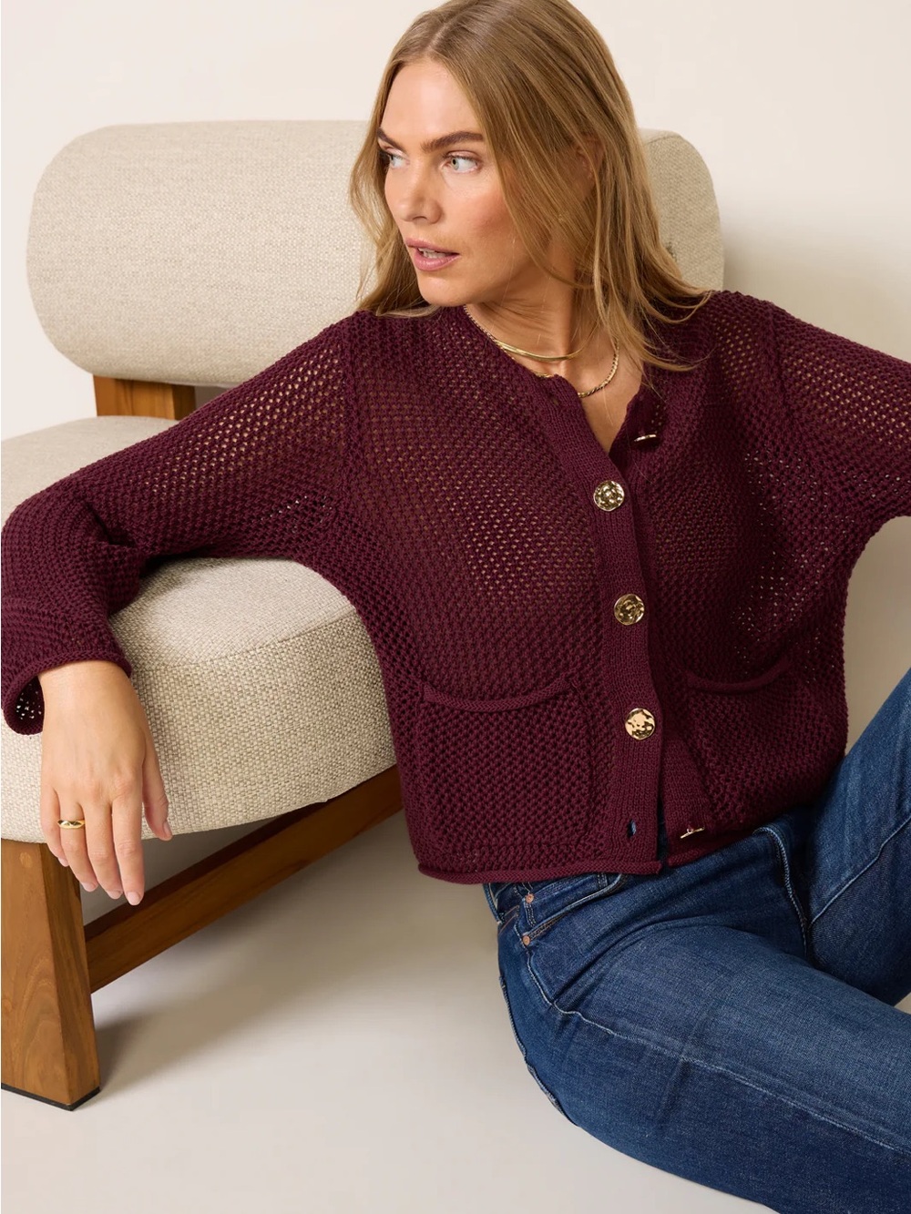 Evereve‎ Emery Open Stitch Cardigan